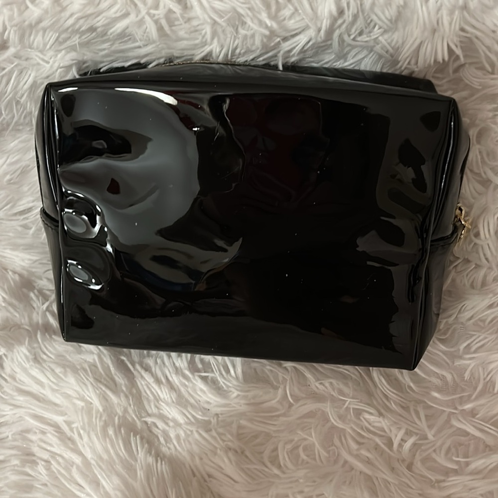YSL Black Patent  Daring Black Cosmetic Bag NWOT